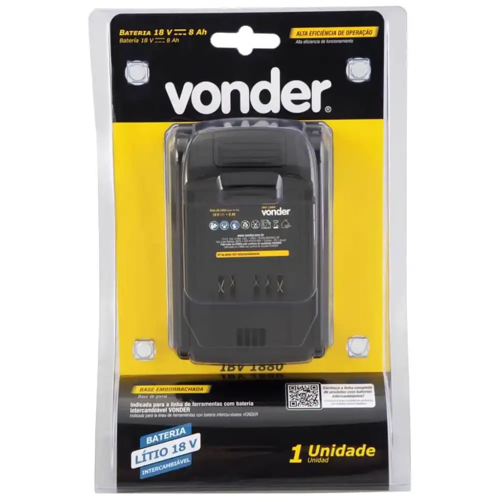 Bateria 18V lítio 8AH IBV1880 60.04.188.000 Vonder — fotografia 6