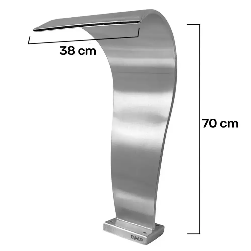 Cascata Piscina 70 x 38 CM em Aço Inox Legítimo Naja Média EVALD — fotografia 2