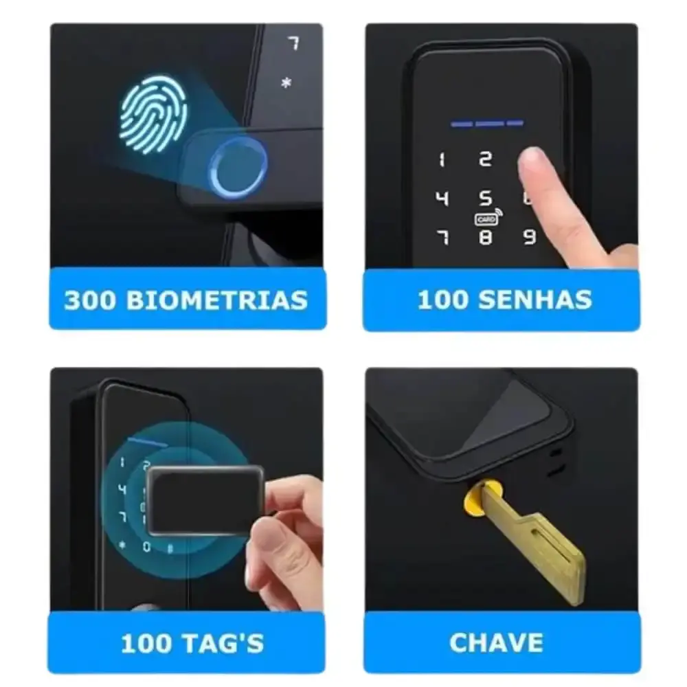 Fechadura digital inteligente wifi RIO biometria e senha P6002 Primebras — fotografia 7