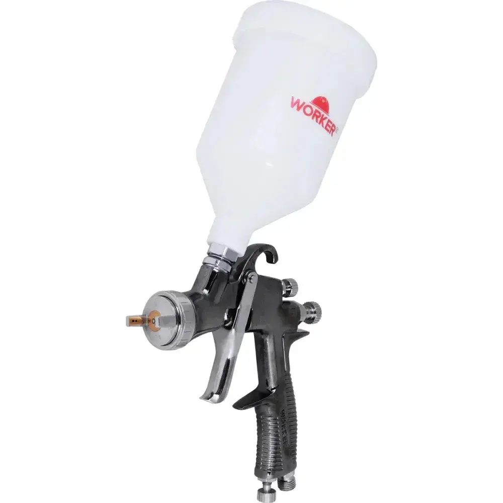 Pistola de pintura profissional gravidade lvlp 600ML Worker — fotografia 8