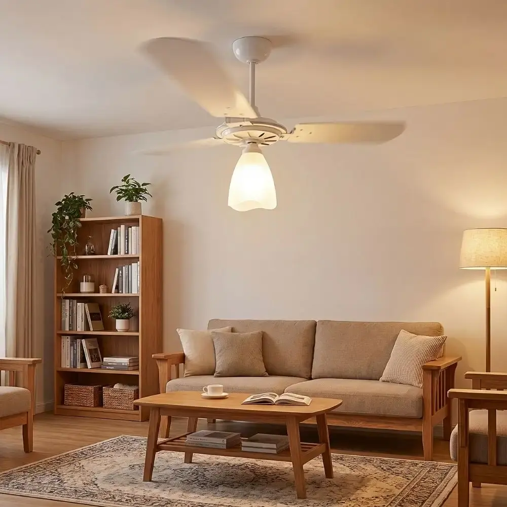 Ventilador de teto aeris 3 pás tulipa aberta casa LYS Marrom 220 V — fotografia 7