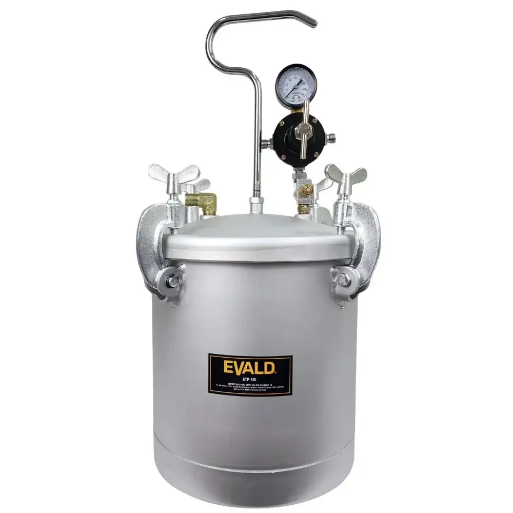 Tanque de pressão 10L para pintura com pistola mangueira e regulador profissional ETP-10L Evald — fotografia 3