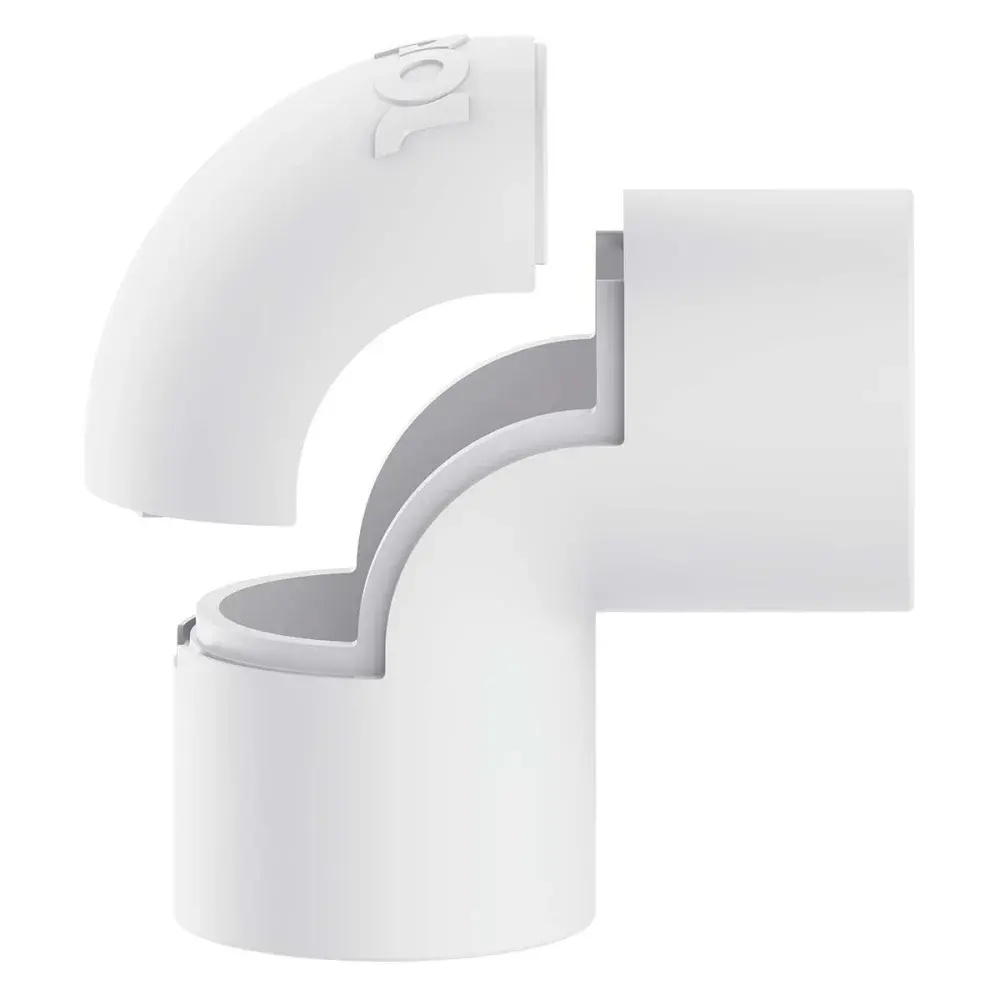 Joelho em pvc 1 com janela branco Inpol