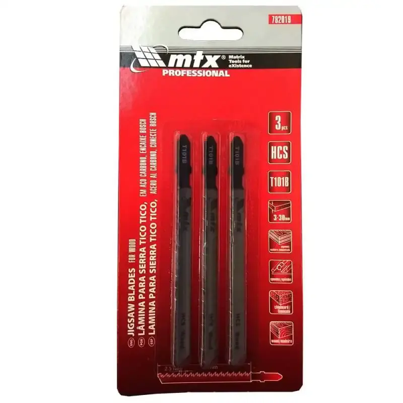Lâminas para Serra Tico Tico 75 x 2.5 MM em Aço Kit com 3 Peças para Madeira 782019 MTX — fotografia 3