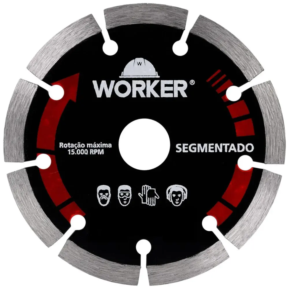 Disco diamantado segmentado para corte seco e úmido 4.1/2” Worker — fotografia 2
