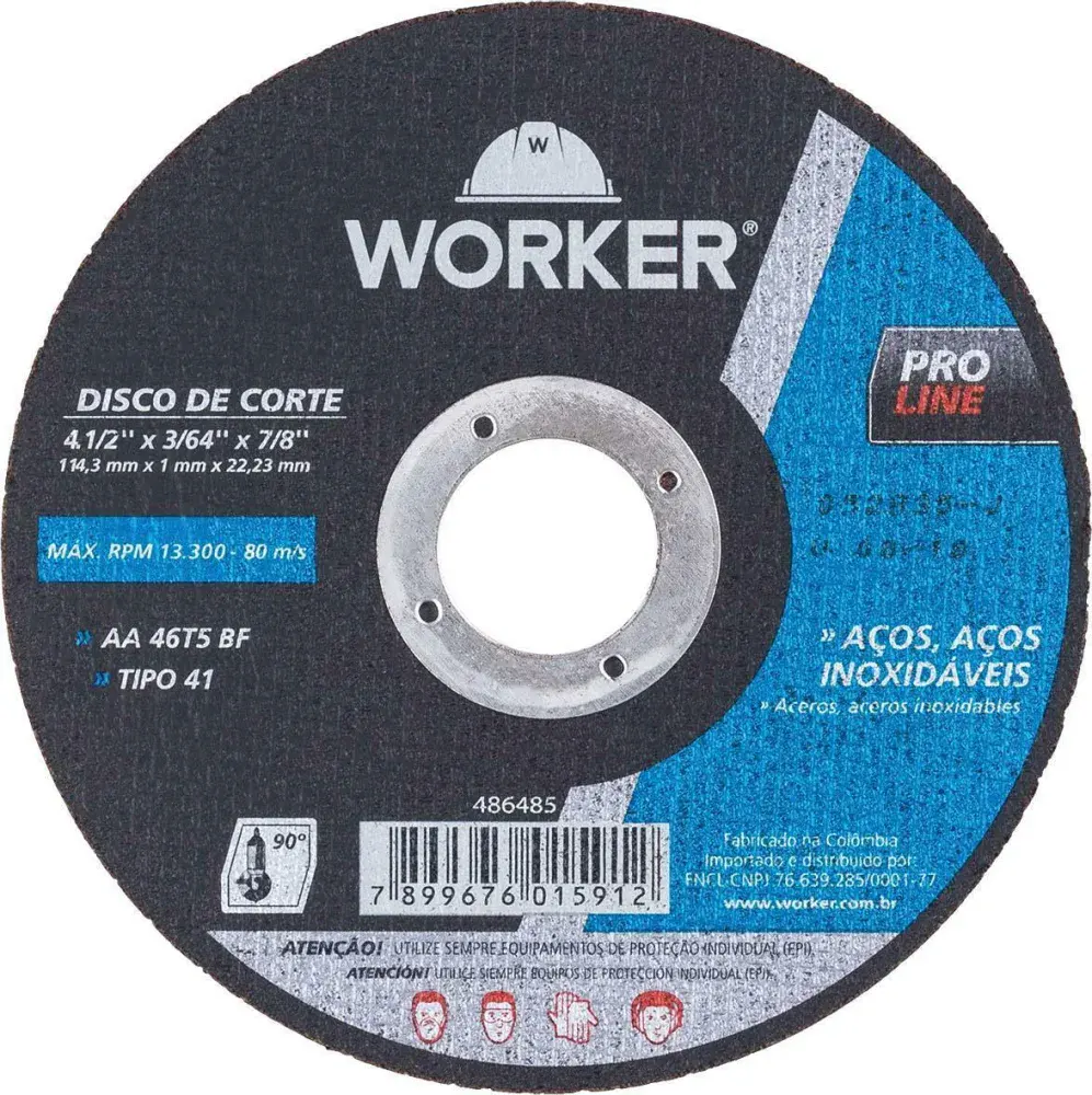 Disco corte fino inox 4.1/2/16/8 Worker