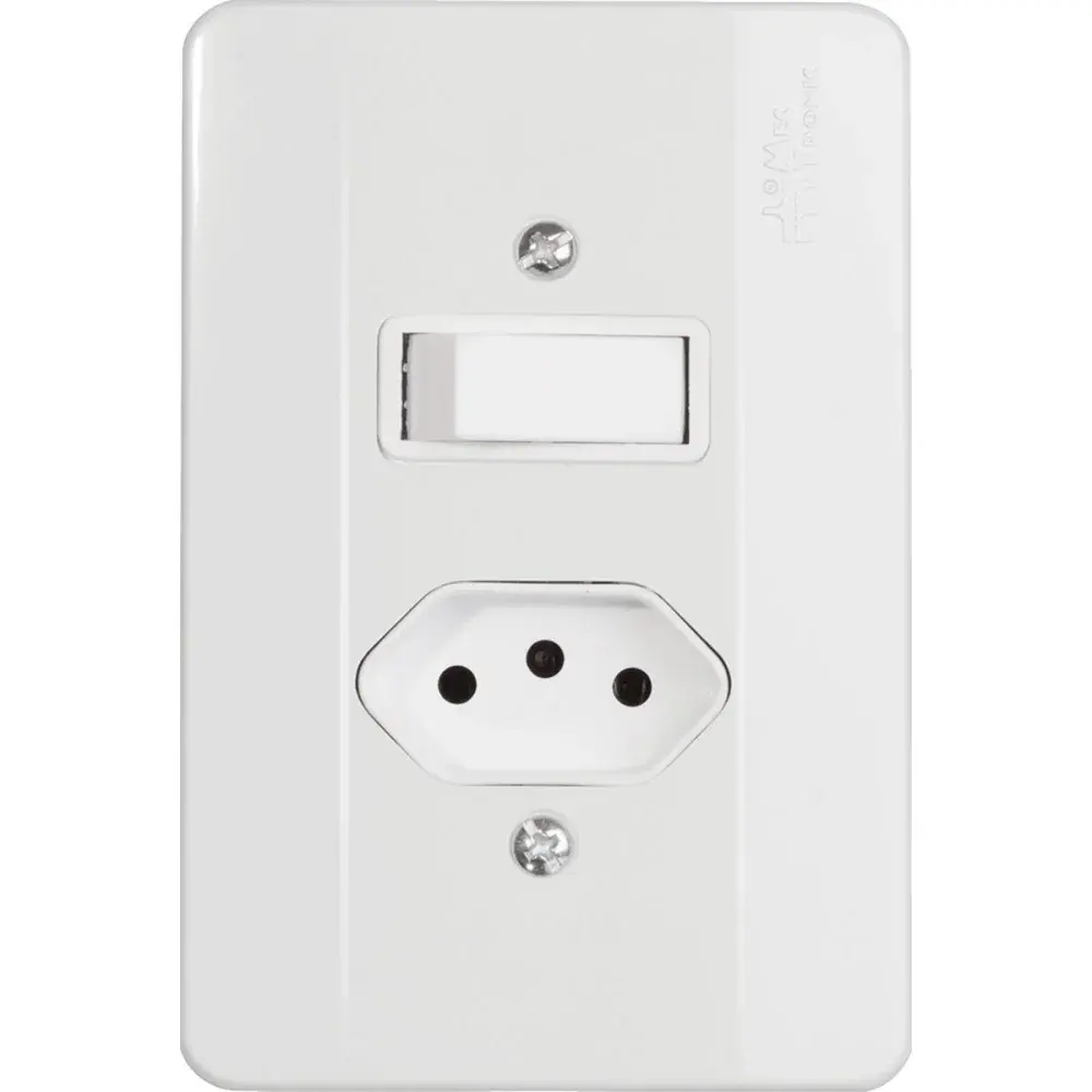 Interruptor milleniun simples com tomada branco 2P+T 20A Mectronic