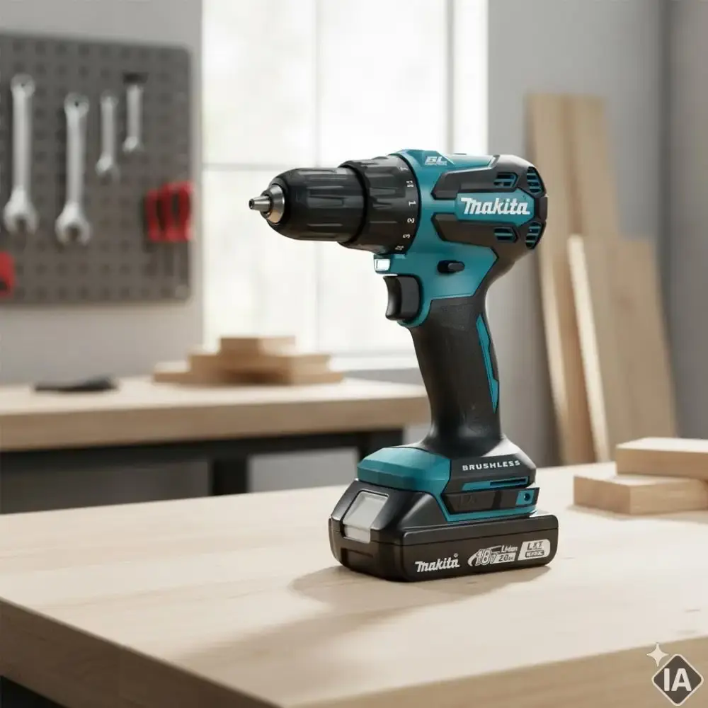 Parafusadeira furadeira impacto bateria 18V com carregador e maleta 96PÇS DHP490WVX3 Makita — fotografia 7