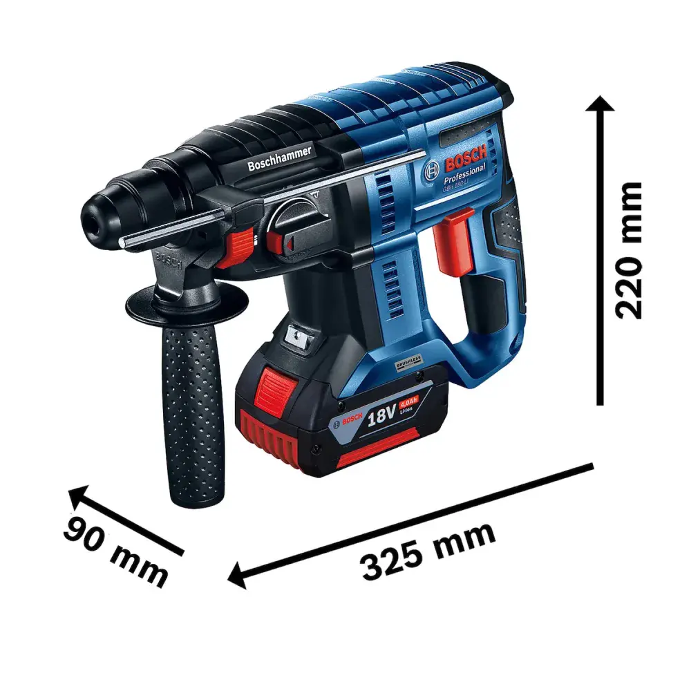 Martelete perfurador gbh 180 li sds plus 4,0AH 18V Bosch — fotografia 11