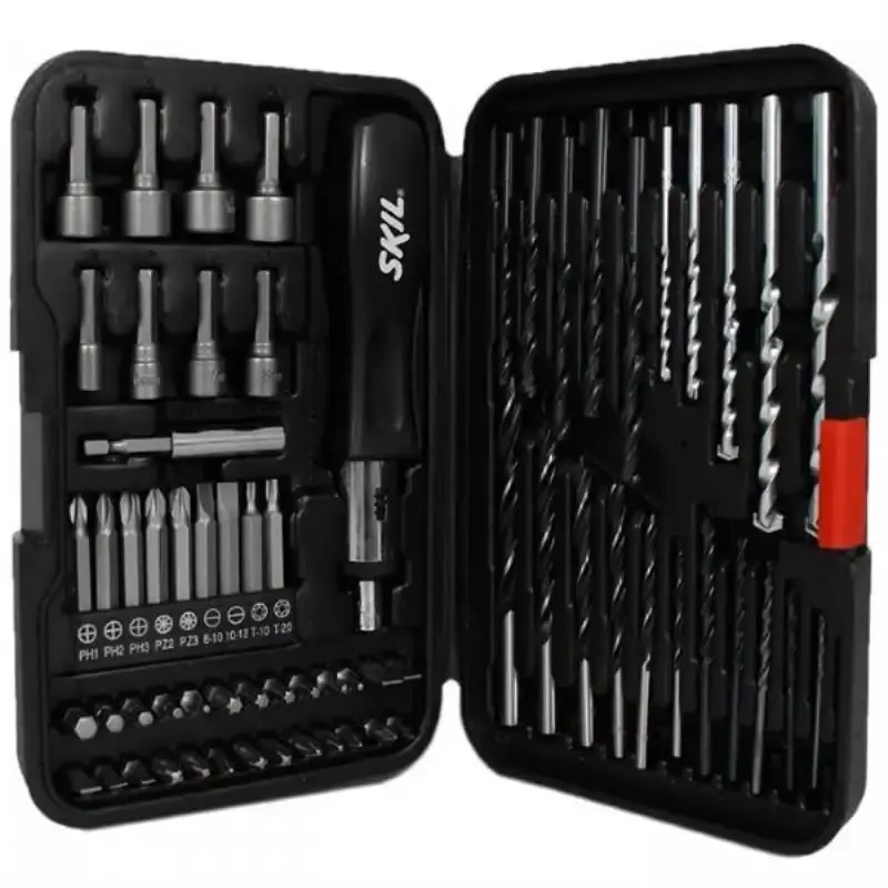 Estojo para fixar e parafusar com 67 peças Skil