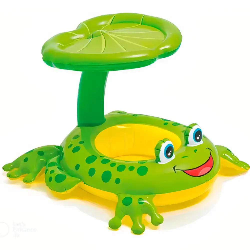 Boia inflável infantil sapinho amigo com cobertura Intex