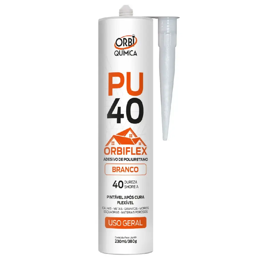 Silicone uso geral PU 40 branco 230ML 17778 Orbi