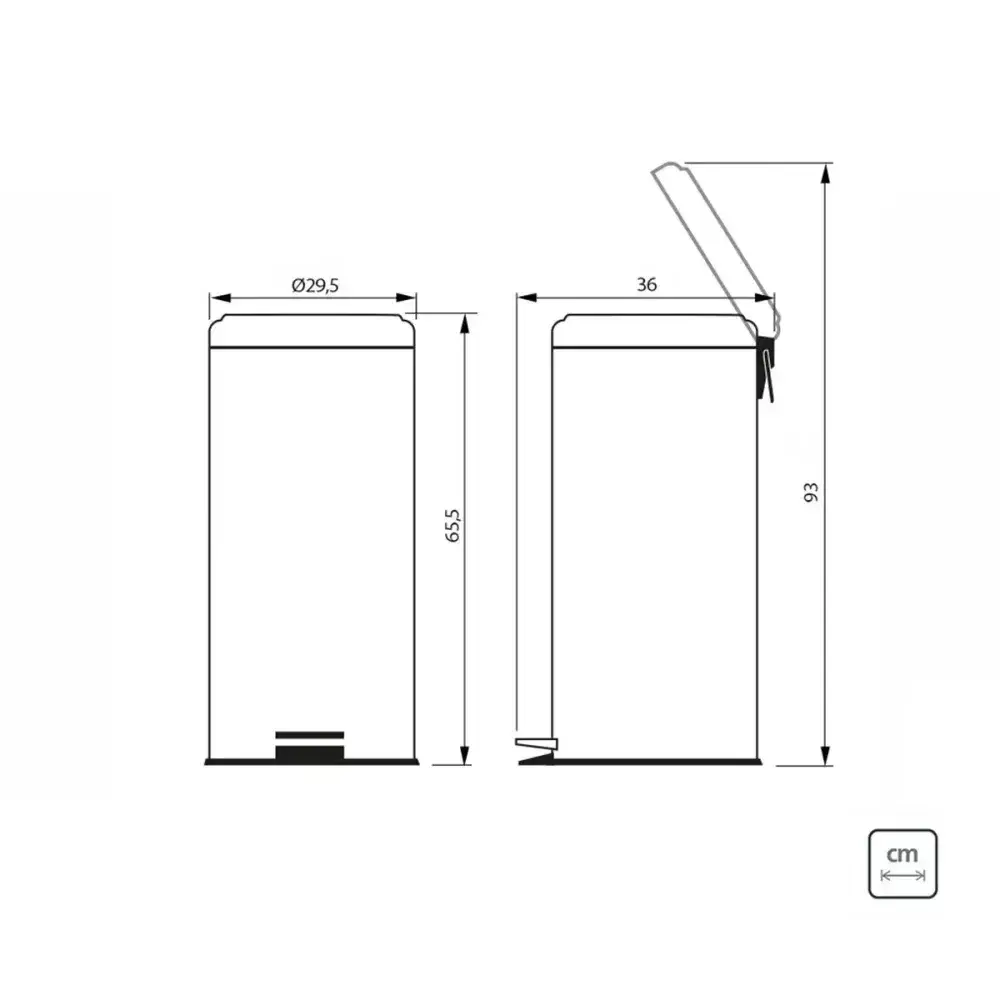 Lixeira com pedal em aço inox polido e balde interno 30 l Tramontina — fotografia 8
