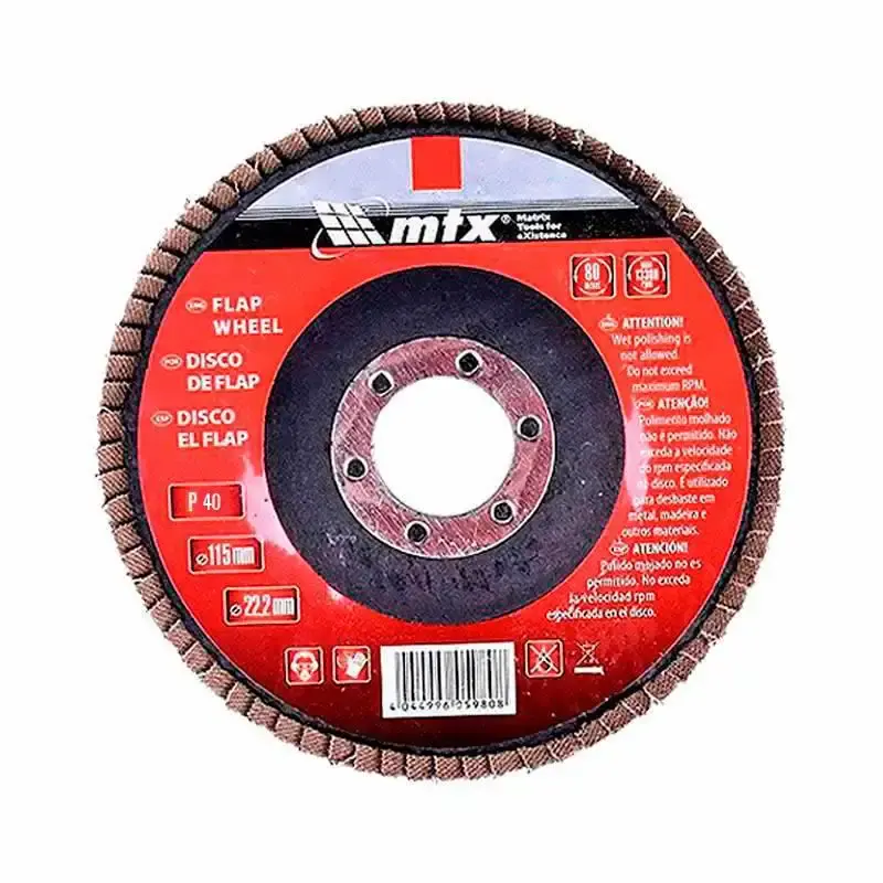 Disco de lixa flap 4.1/2 POL grana 40 kit com 10 unidades MTX — fotografia 3