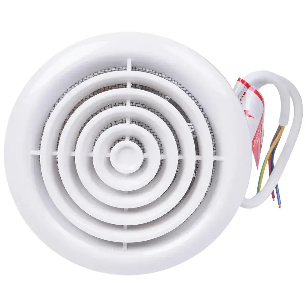 Exaustor para banheiro redondo 100MM 127V branco Liege — fotografia 5