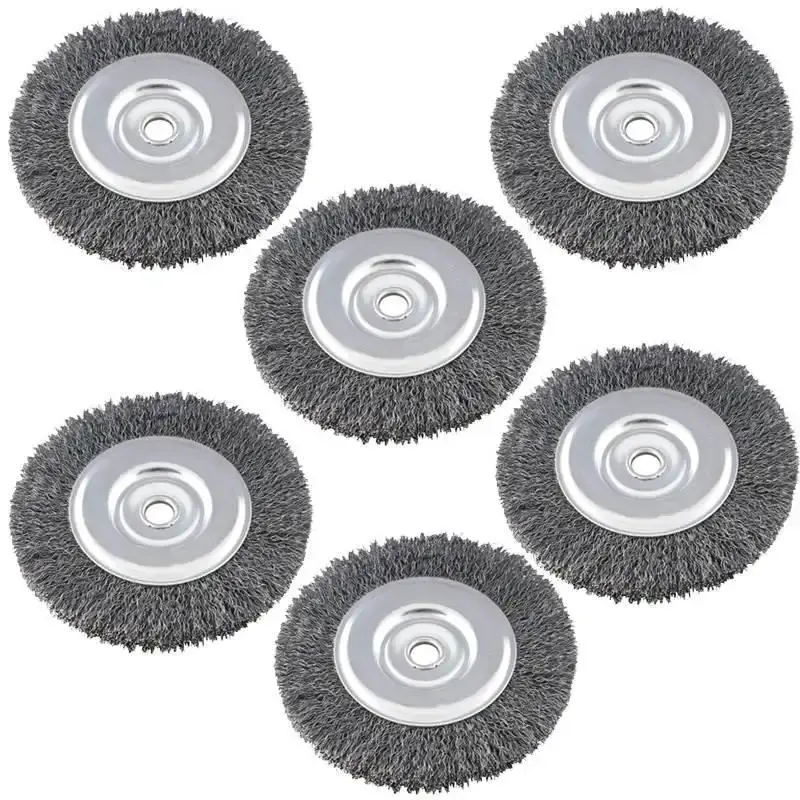 Kit Escova de Aço Circular 6 x 3/4 POL Furo 1/2" 6 Unidades ABRASFER