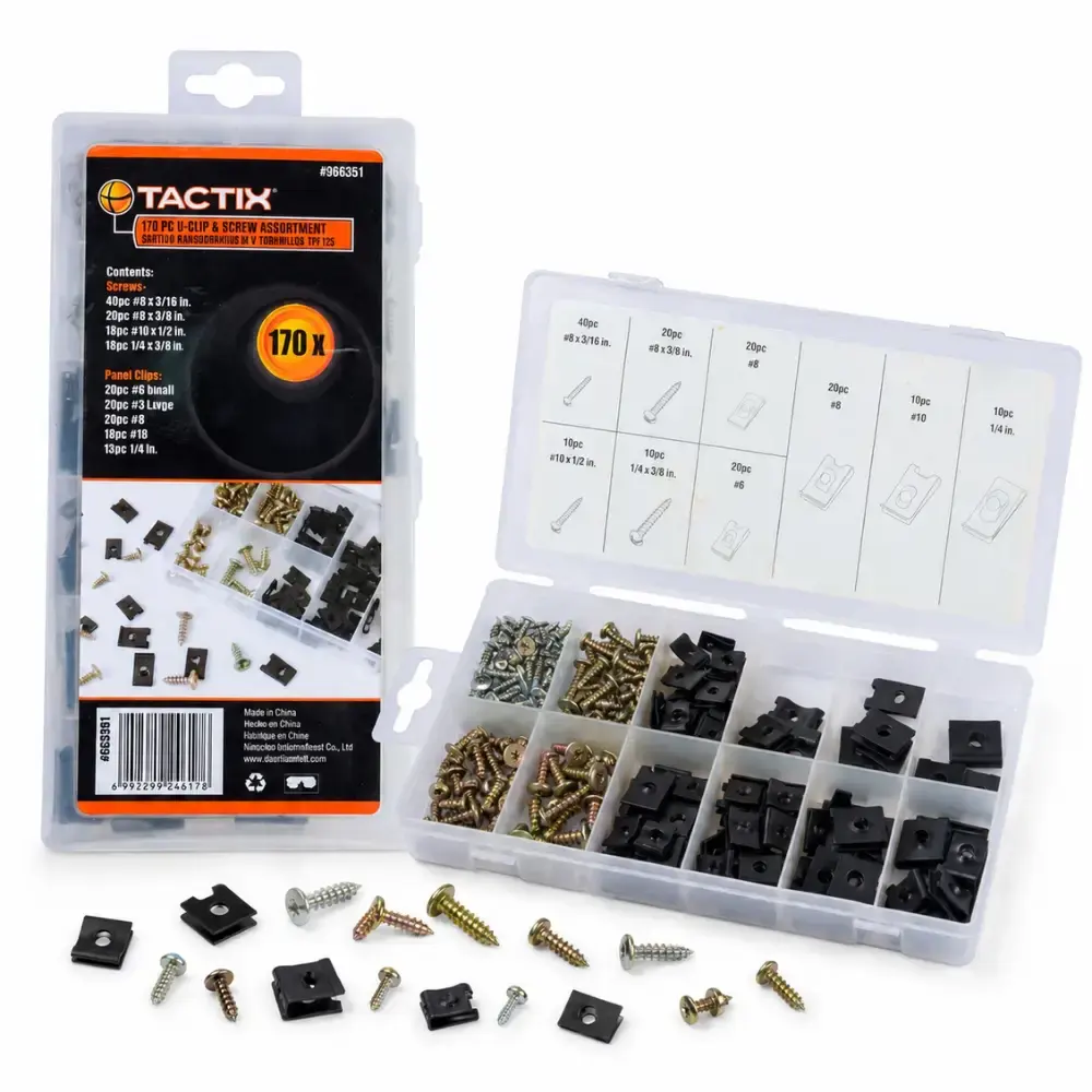 Kit parafusos e clips de painel para carroceria com 170 peças Tactix