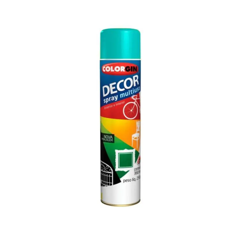 Tinta spray Colorgin decor azul céu brilhante 360 ml