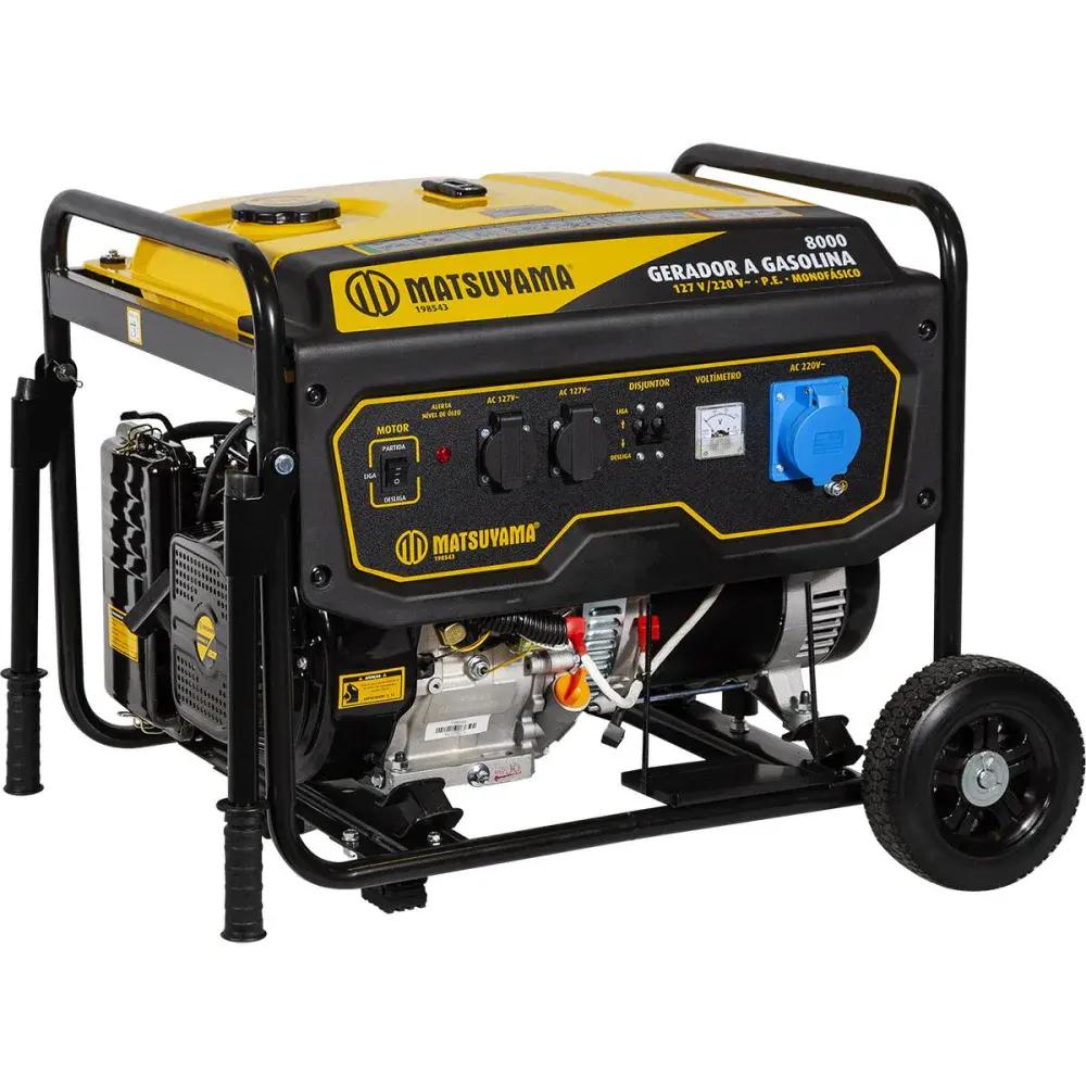Gerador a gasolina 8000 mono 8,0 hp 127/220V Matsuyama