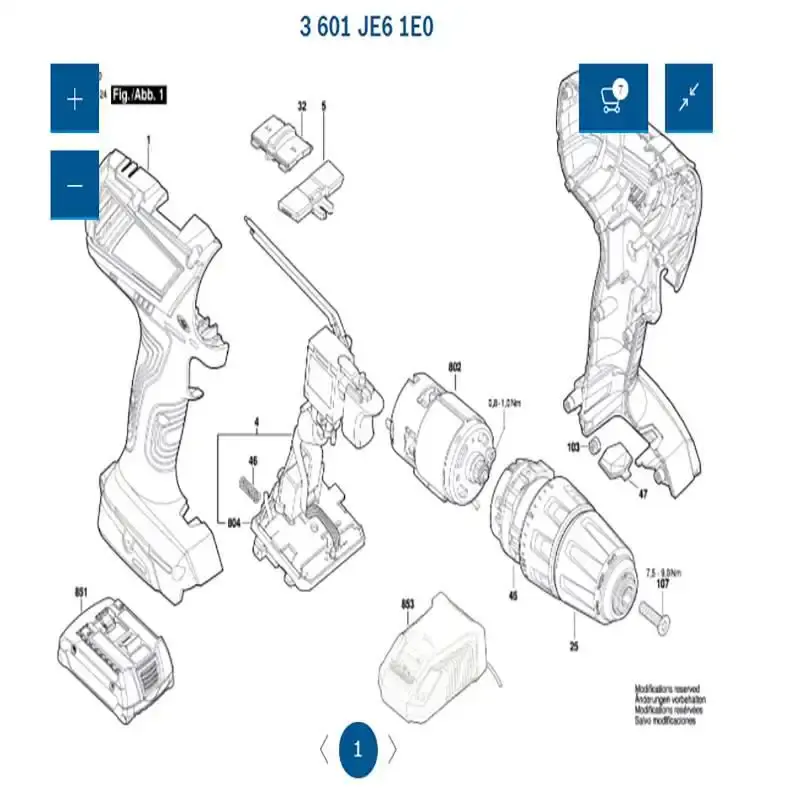 Motor para furadeira/parafusadeira GSR 18-2-LI plus 2609199841 Bosch — fotografia 4