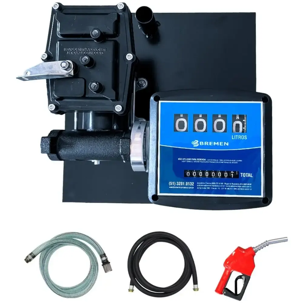 Kit de abastecimento para gasolina 230V 50L/MIN com medidor mangueira e bico automático Bremen — fotografia de referência