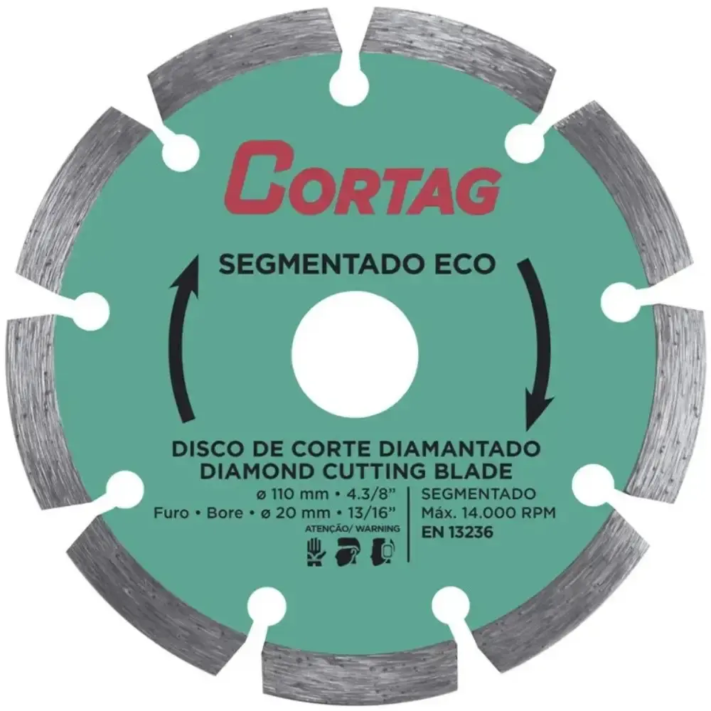 Disco diamantado 4,3/8POL segmentado ECO Cortag
