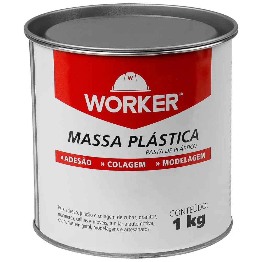 Massa plástica para colagem 1KG cinza Worker