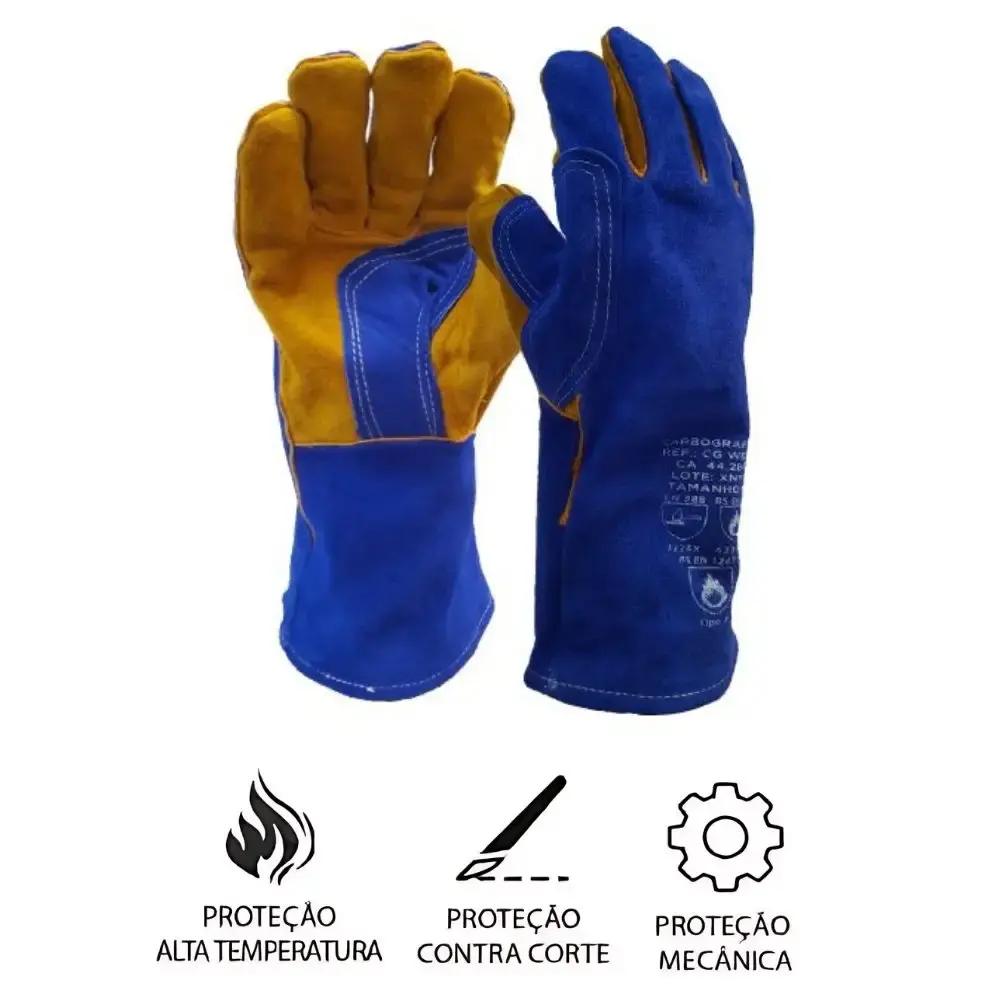 Luva de segurança soldador couro reforçado CG weld Carbografite — fotografia 5