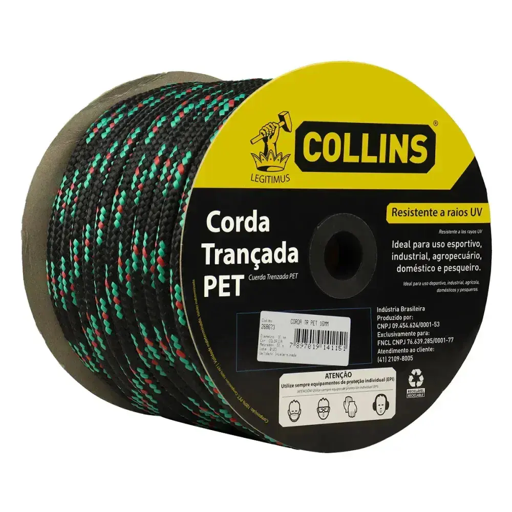 Corda pet trançada colorida 16MMX55M Collins — fotografia 4