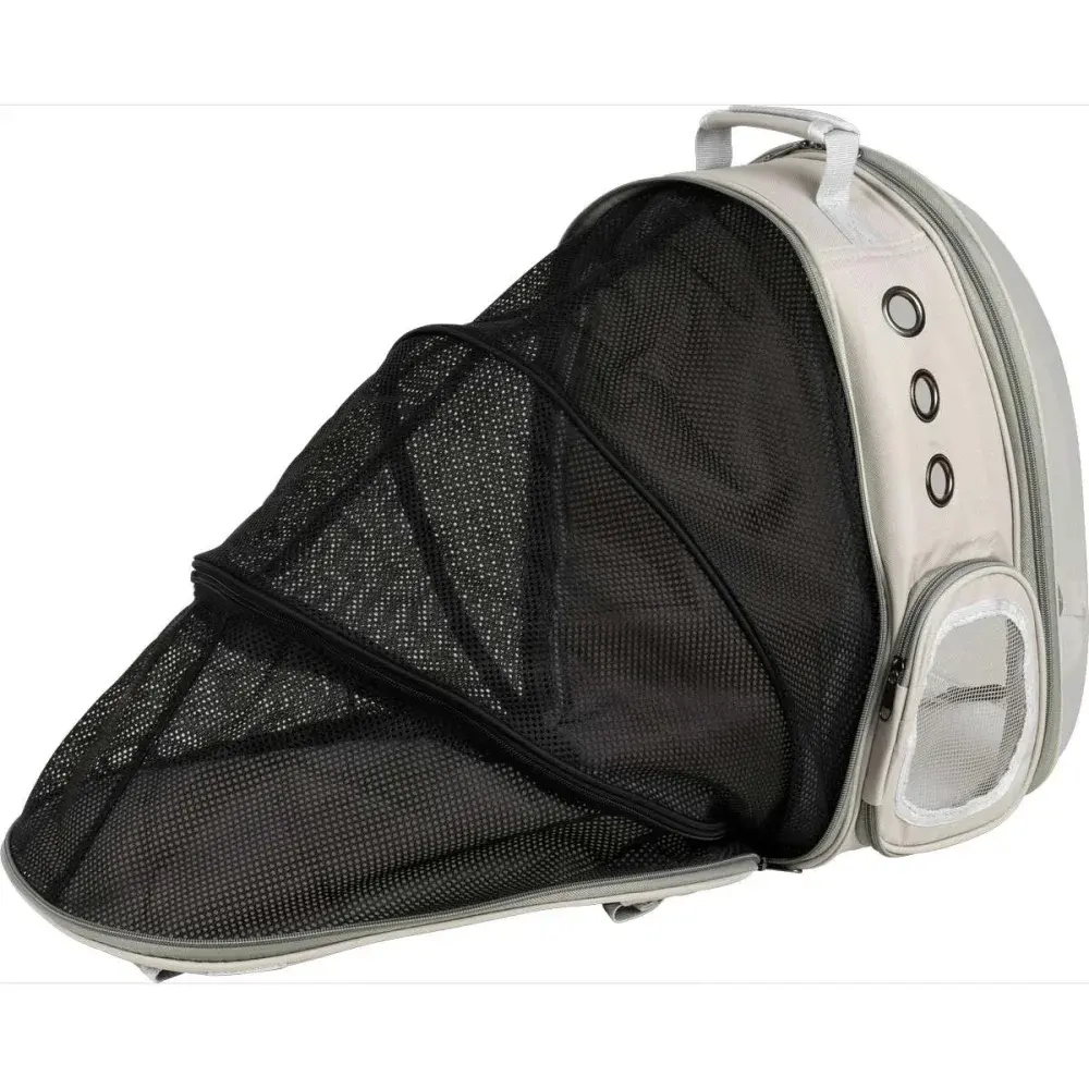 Mochila de transporte cabana expansível para pets cinza Kala — fotografia 6
