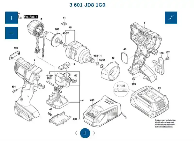 Interruptor módulo eletrônico para chave de impacto GDS 18V-EC 250 1600A0019T Bosch — fotografia 3