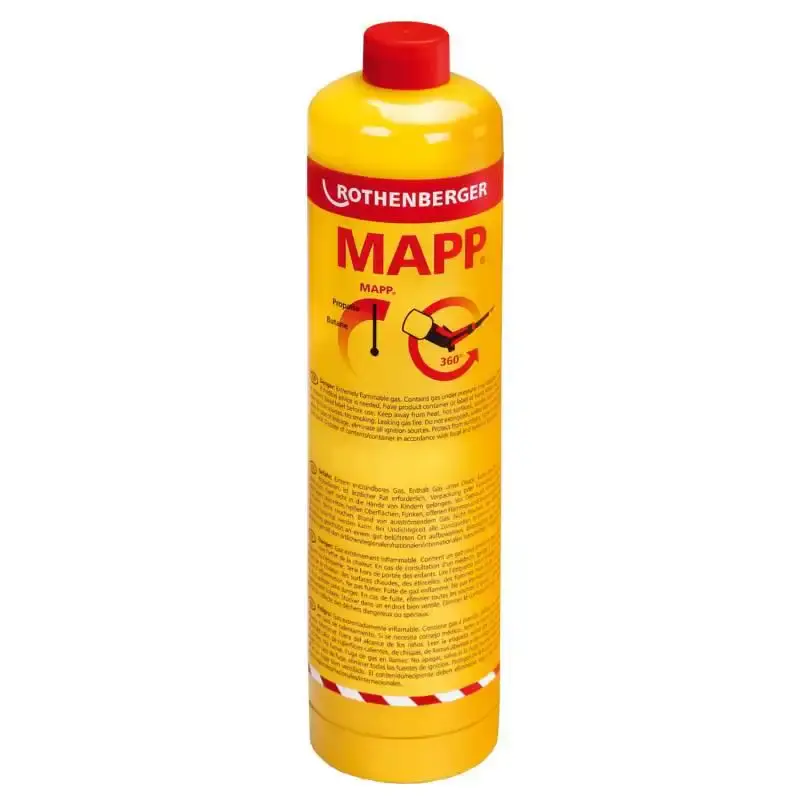 Gás mapp pro 360° para maçarico portátil cilindro 400 GR R35539 Rothenberger — fotografia 5