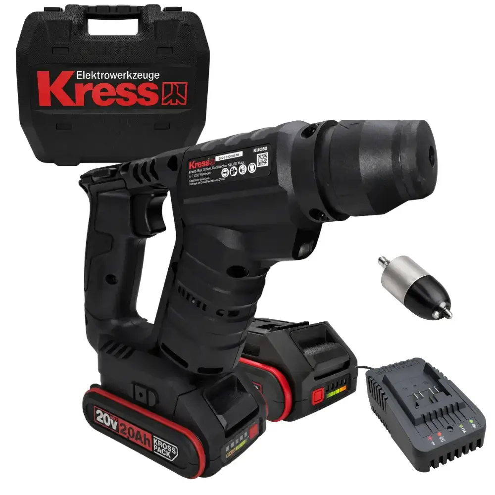 Martelete plus brushless tile pulse 20V 1,7J com 2 baterias carregador e maleta Kress — fotografia 2
