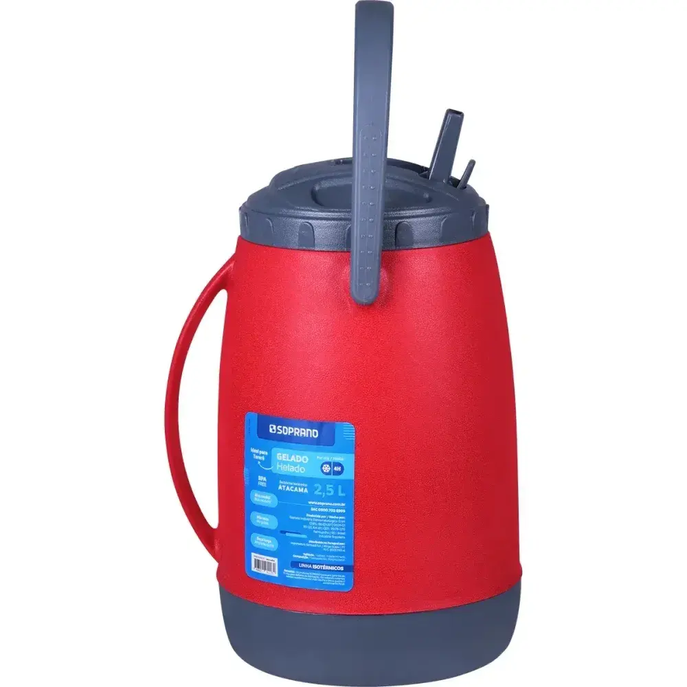 Recipiente isoterm atacama 2,5L verm Soprano — fotografia 7