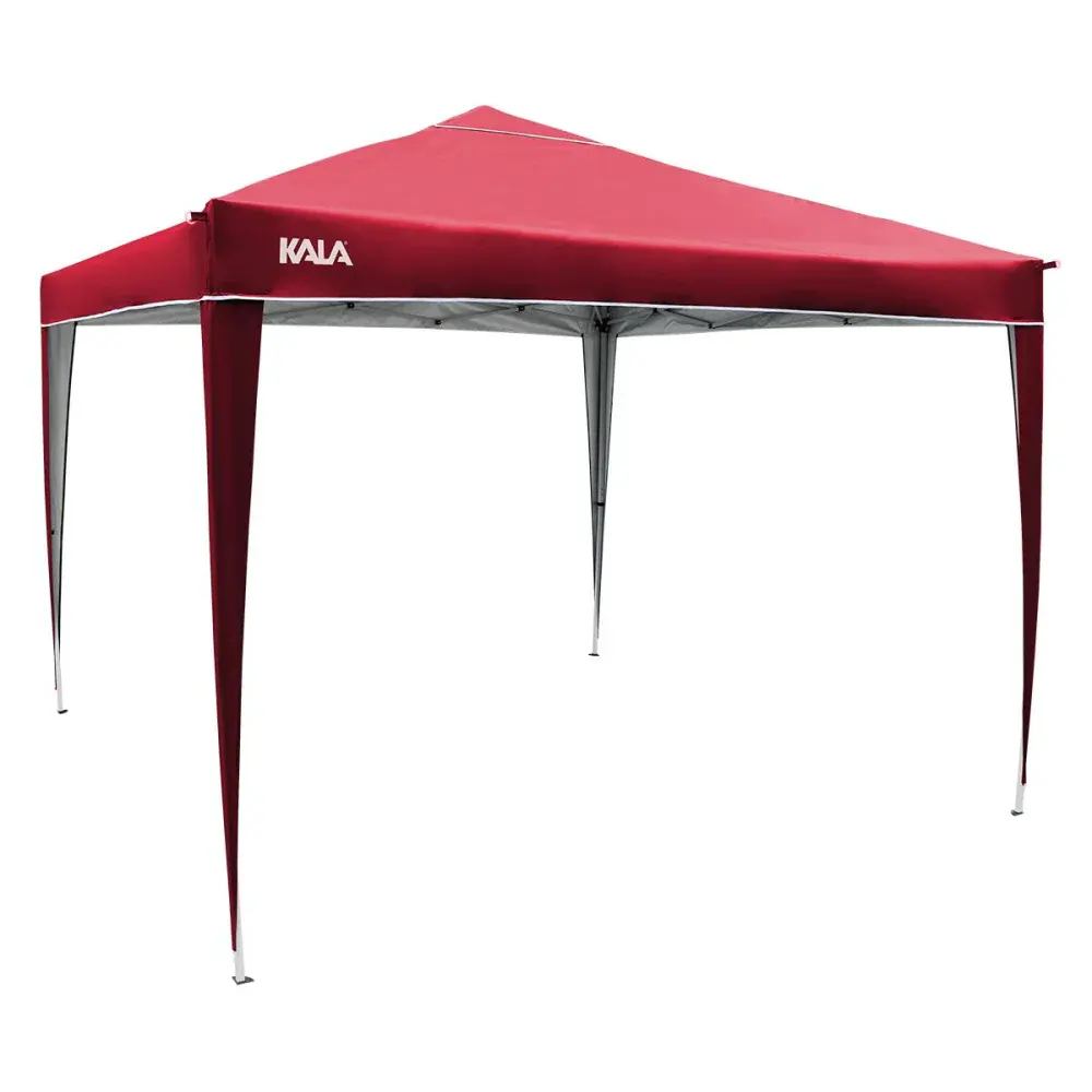 Gazebo dobrável vermelho com pés de alumínio 3M x 3M Kala — fotografia de referência