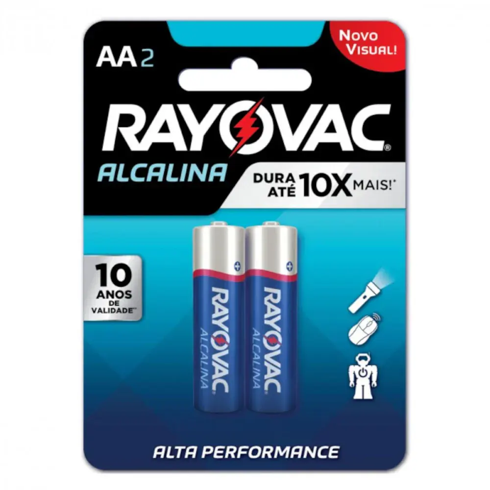 Pilha alcalina aa pequena 02 peç Rayovac