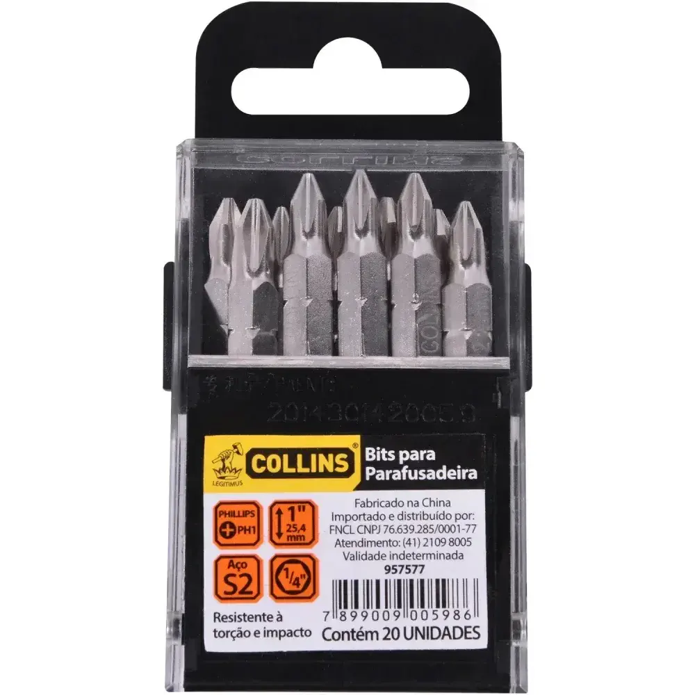Bits ponta phillips PH1 1/4 x 25MM 20 peç Collins — fotografia 6