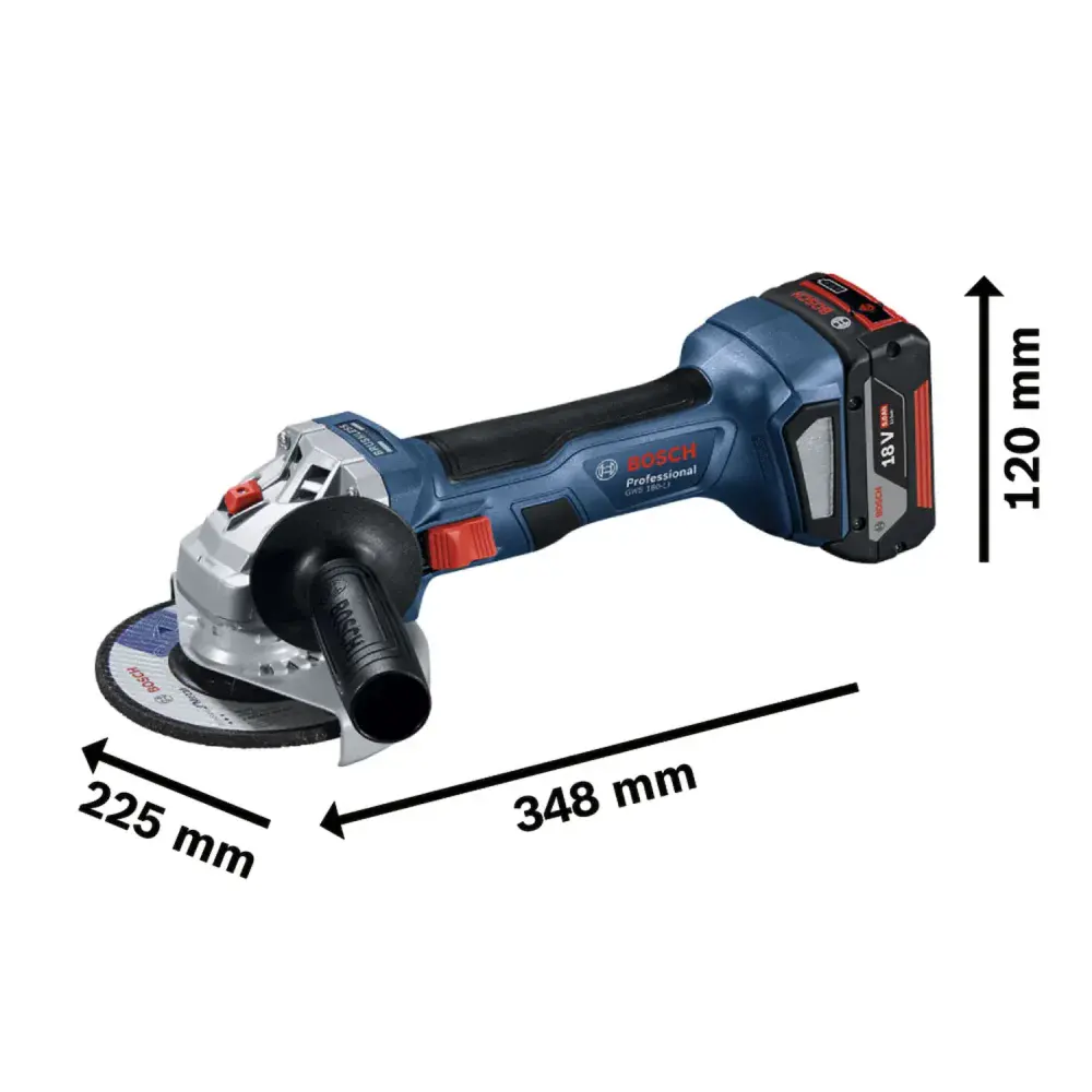 Esmerilhadeira angular gws 180-LI 700W a bateria 18V Bosch — fotografia 9