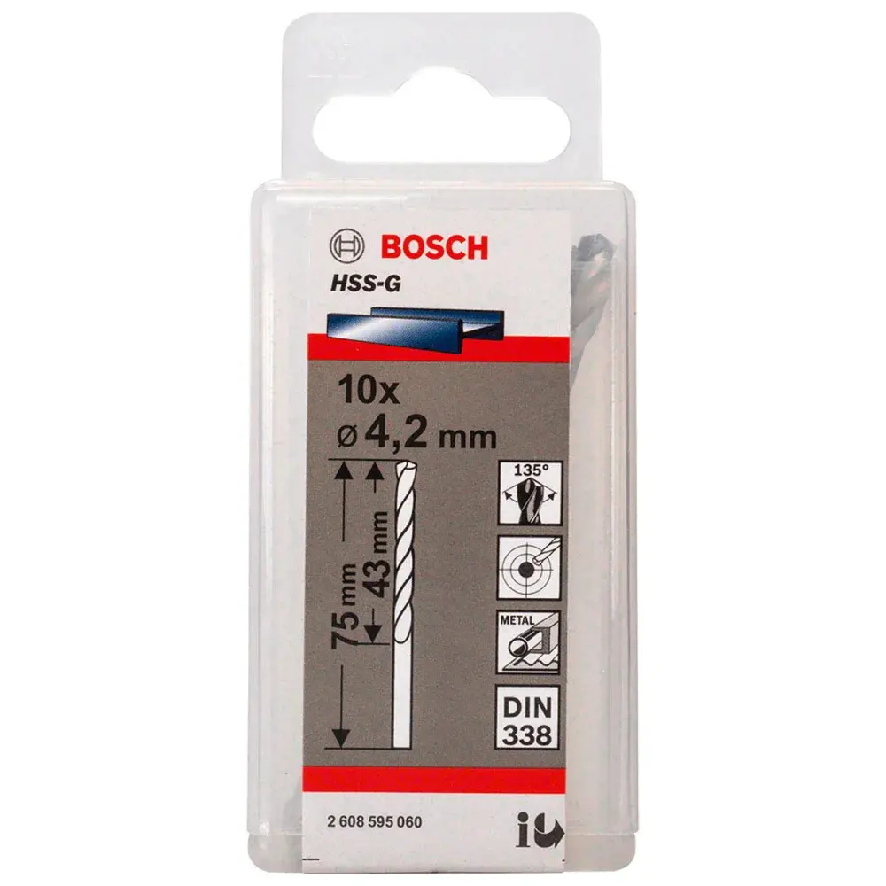 Broca para metal de aço rápido cilíndrico hss-g 4,2MM Bosch — fotografia de referência