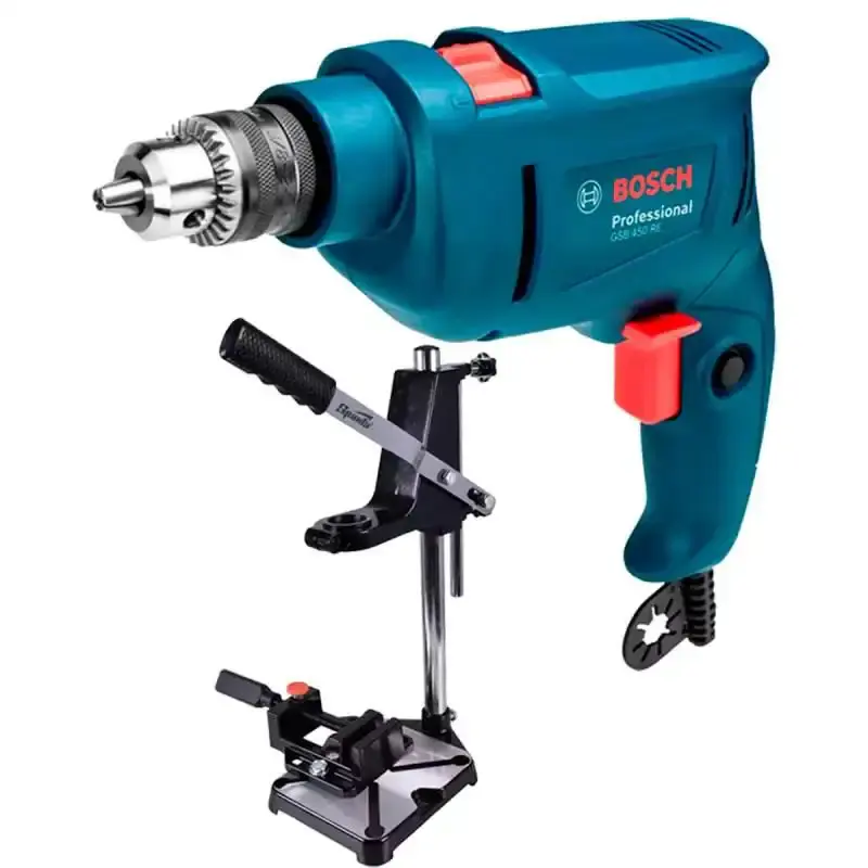 Furadeira industrial impacto 3/8 com reversão 450W GSB 450 RE Bosch + suporte 220 V — fotografia 2