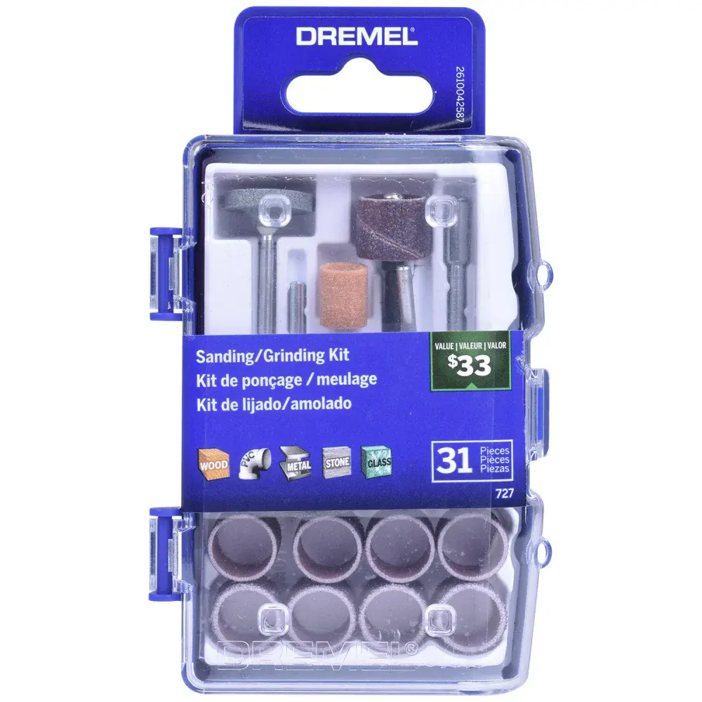 Kit para mini retífica 31 peç para lixar e afiar Dremel