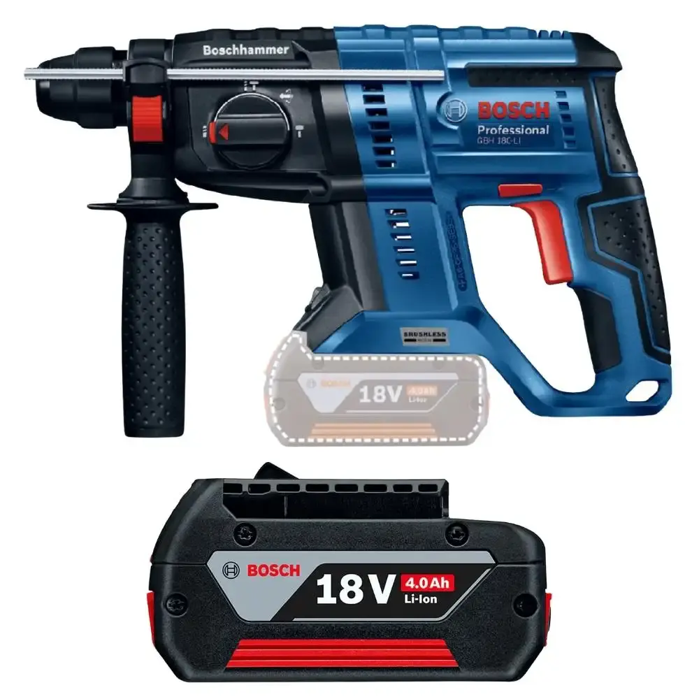 Martelete plus 18V 2,3KG brushless GBH 180-LI com bateria 4AH Bosch — fotografia 3