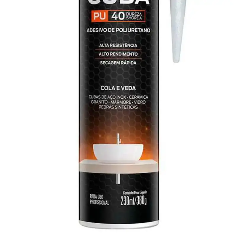 Cola adesiva fixa cuba para granito. mármore. pedra. cerâmica e vidro 230 ML 380 GR Orbi química — fotografia 3