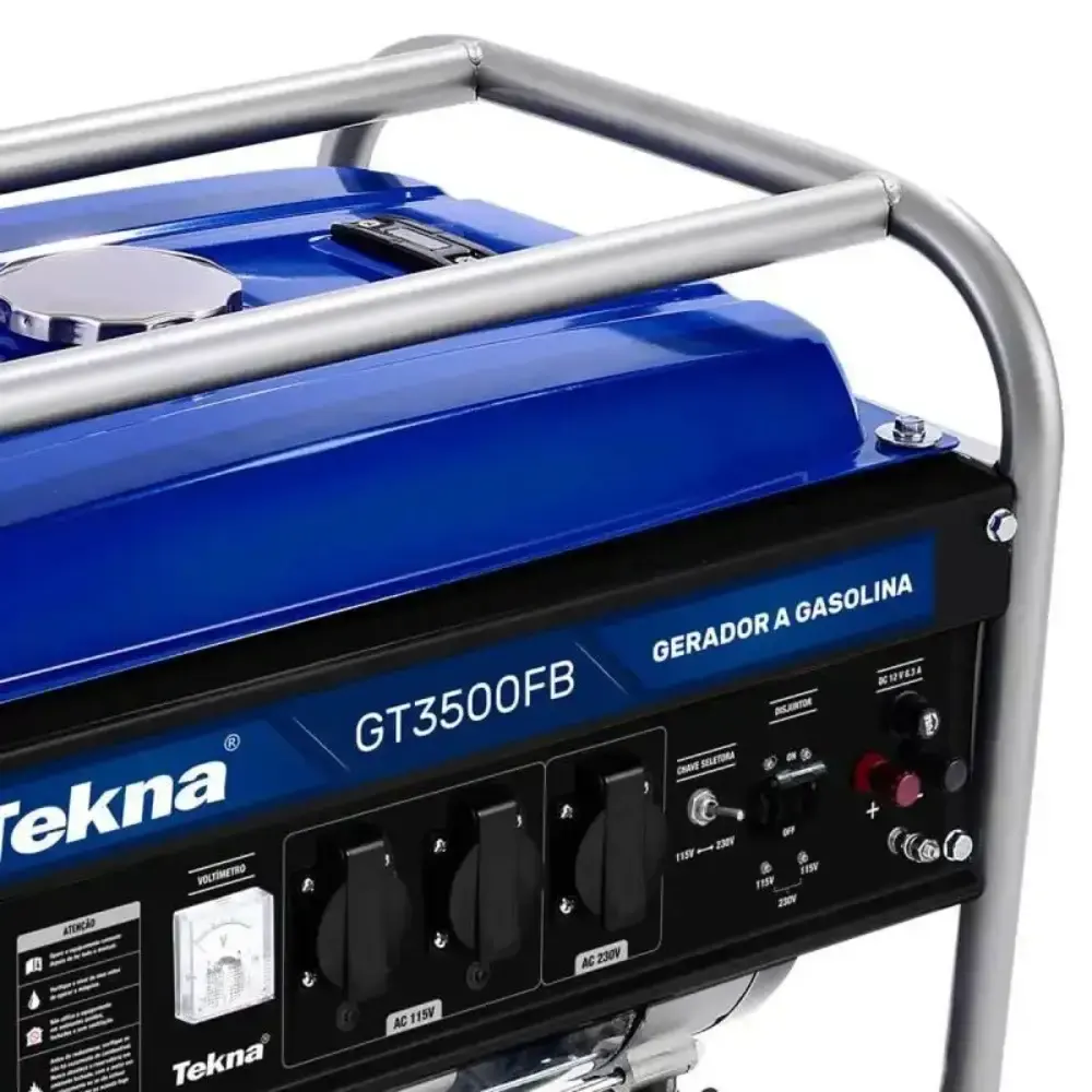 Gerador de energia à gasolina 6.5HP 3.1KVA 4 tempos bivolt GT3500FB Tekna — fotografia 2