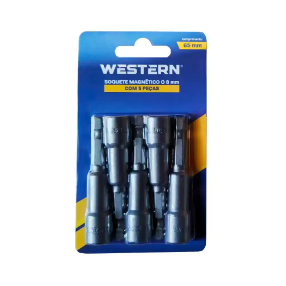 Jogo de soquetes magnéticos 6MM 65MM com 5 peças W-101 Western