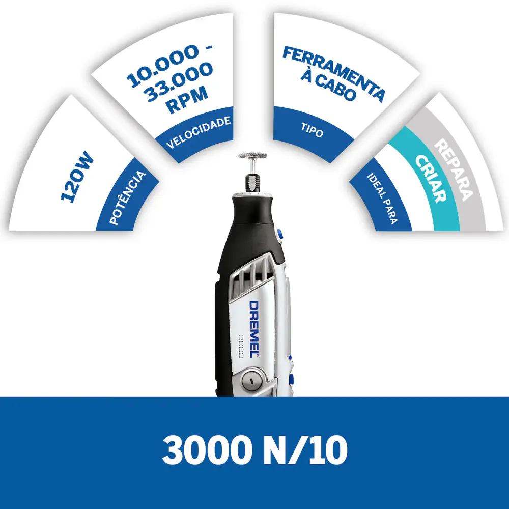 Micro retífica 3000 com 10 acessórios Dremel 110 V — fotografia 3