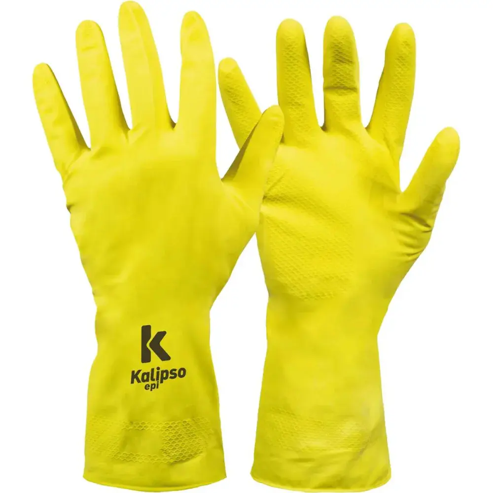 Luva látex light tamanho grande amarelo Kalipso — fotografia 6