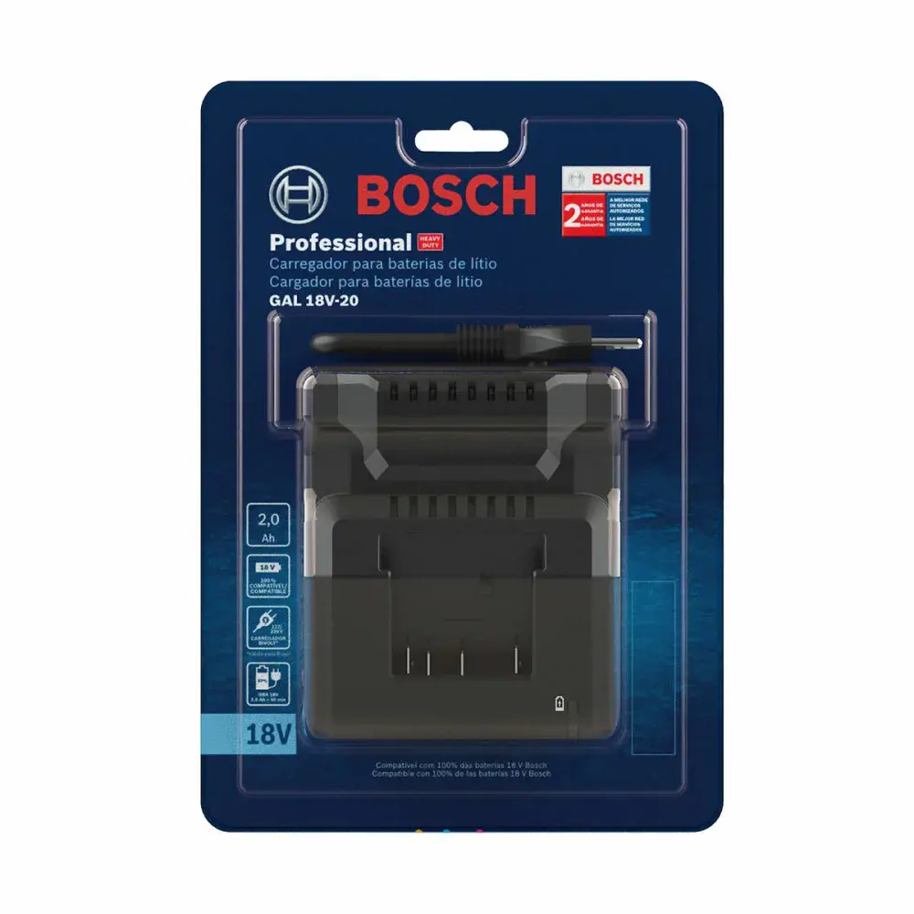 Carregador de bateria gal 18V-20 professional bivolt Bosch — fotografia 4