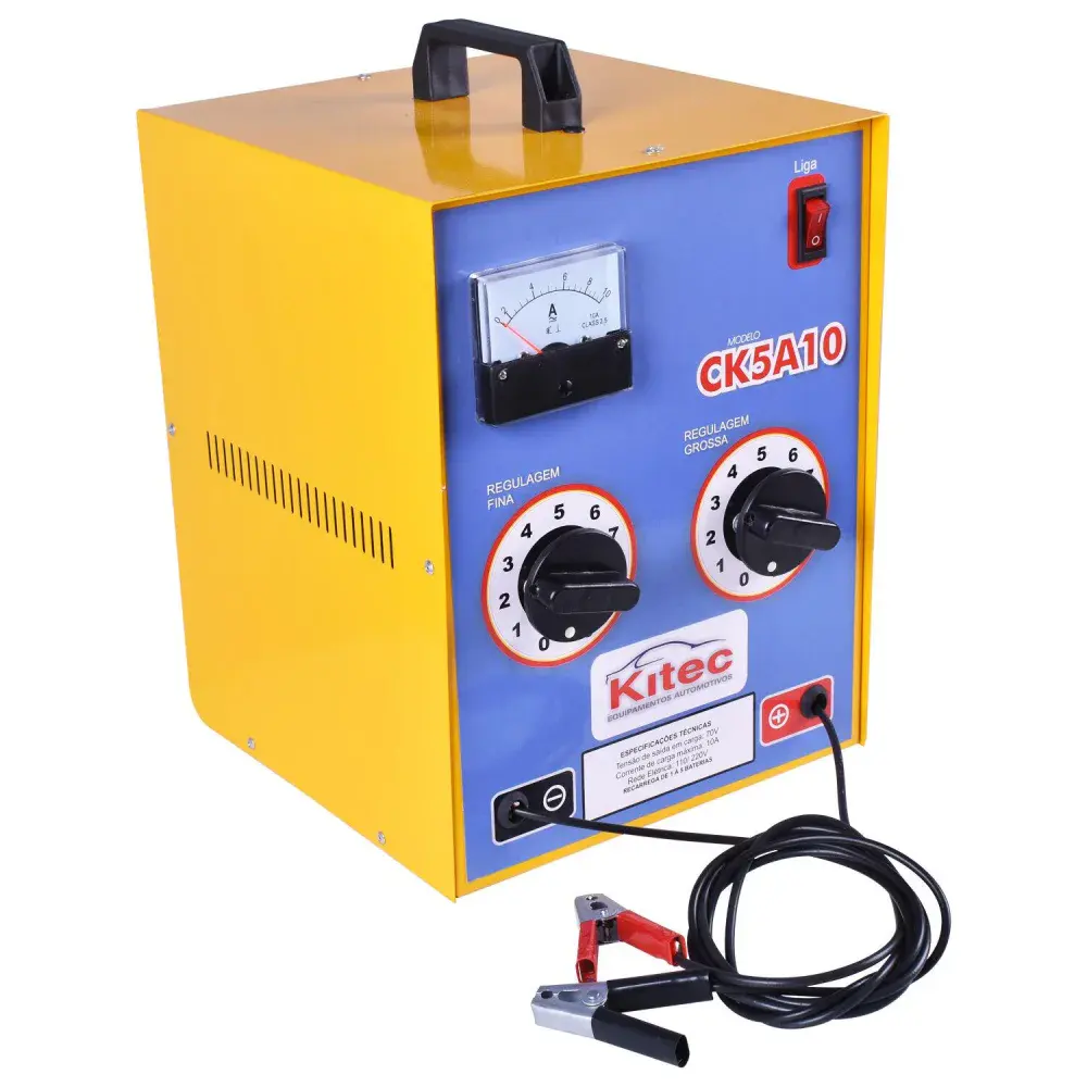 Carregador bateria modelo 10 amp com 12V bivolt da Kitec