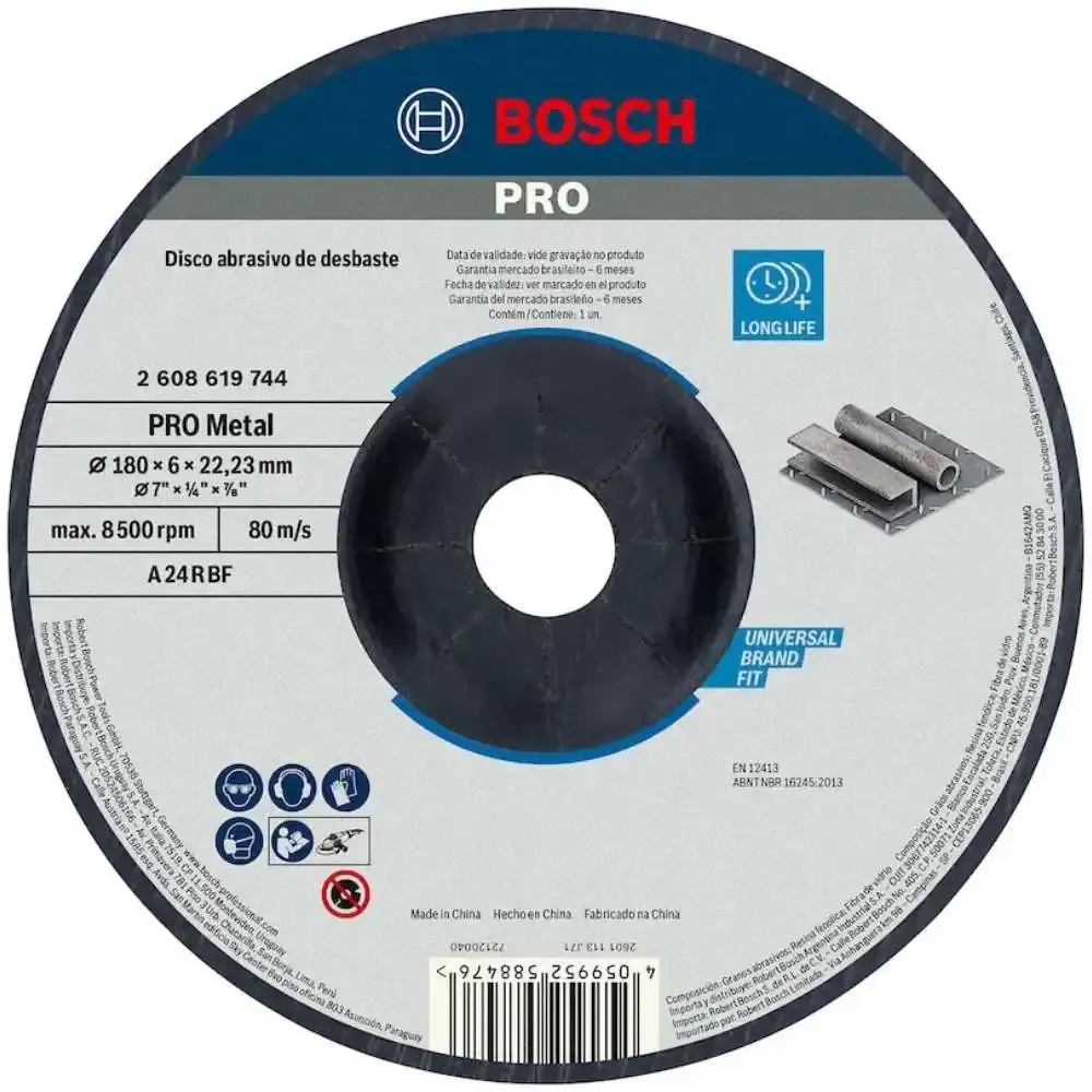 Disco de desbaste 7POL 180MM standard para metal Bosch